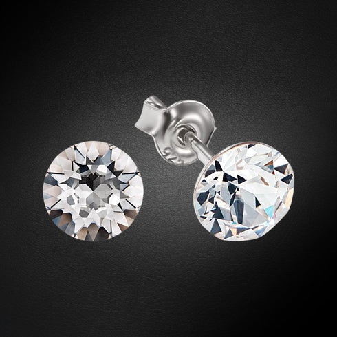 Sudraba auskari "Klasika" ar Swarovski™ kristāliem